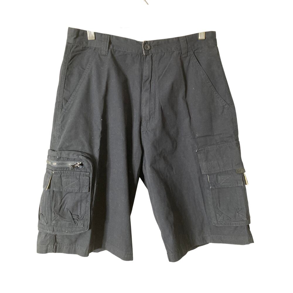 PLUGG Mens Cargo Shorts Size 31 100% Cotton Utility Multi Pocket Casual